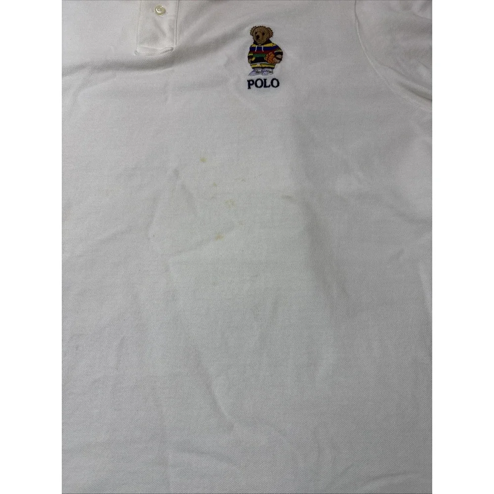 Polo Ralph Lauren Polo Bear Classic Fit White Cotton Polo Shirt Men's XXL